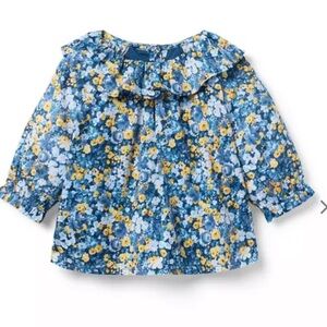 Janie and Jack Blue and Yellow Floral Blouse